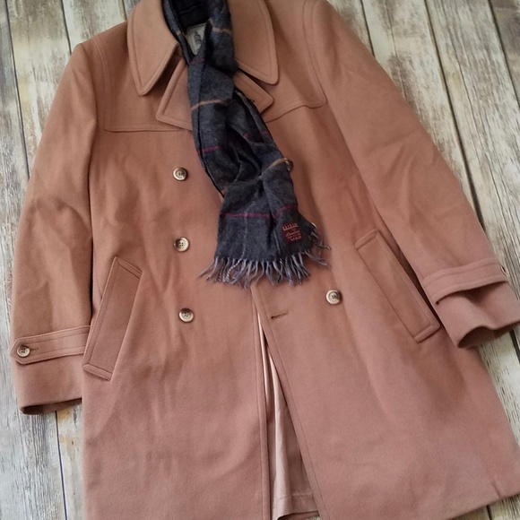 London Fog Vintage Men's Wool Coat w/Vintage Scarf - Picture 2 of 7